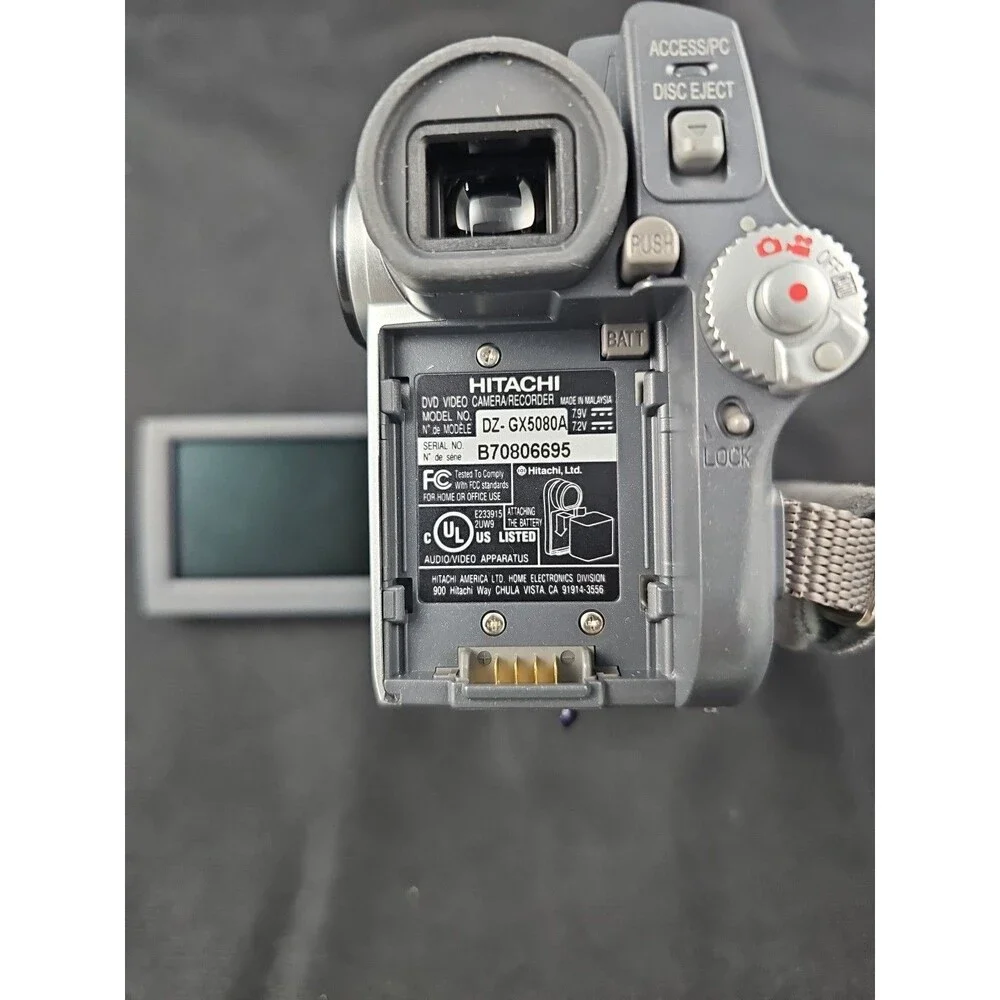 Hitachi dz-gx5080a DVD Camcorder, With Accessories Tested Working Needs Battery